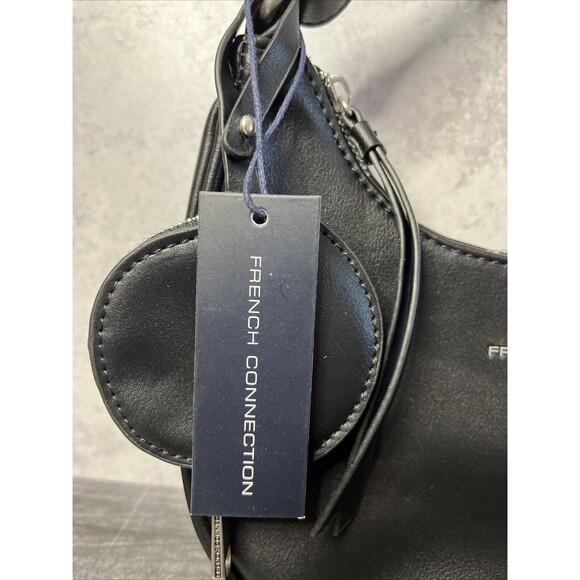 French Connection Sabrina Shoulder Bag With Accessory Pouch Black - Picture 3 of 8